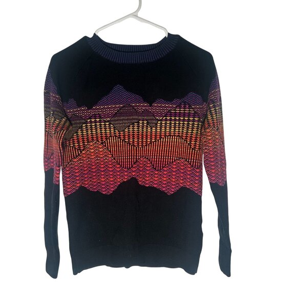 Krimson Klover Multicolored Crewneck Mountain Range Sweater Women's Size Medium - Picture 1 of 4